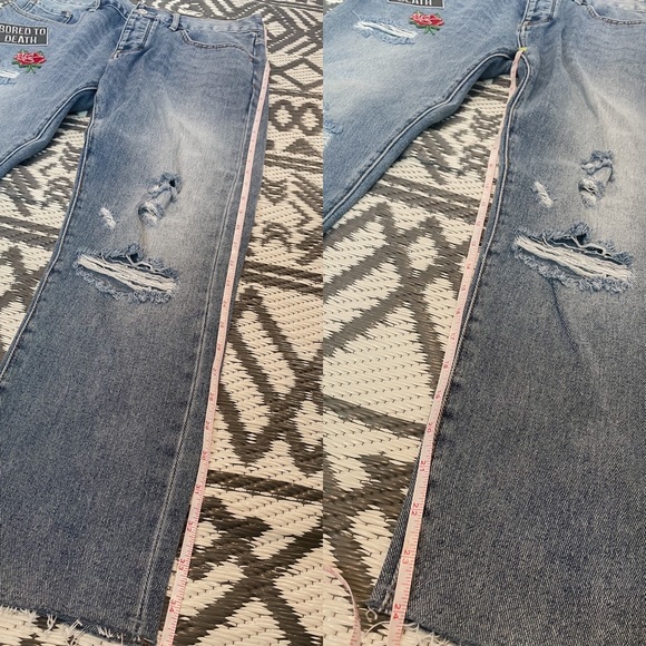 PACSUN NWOT Distressed Jeans With Patches - Picture 14 of 16